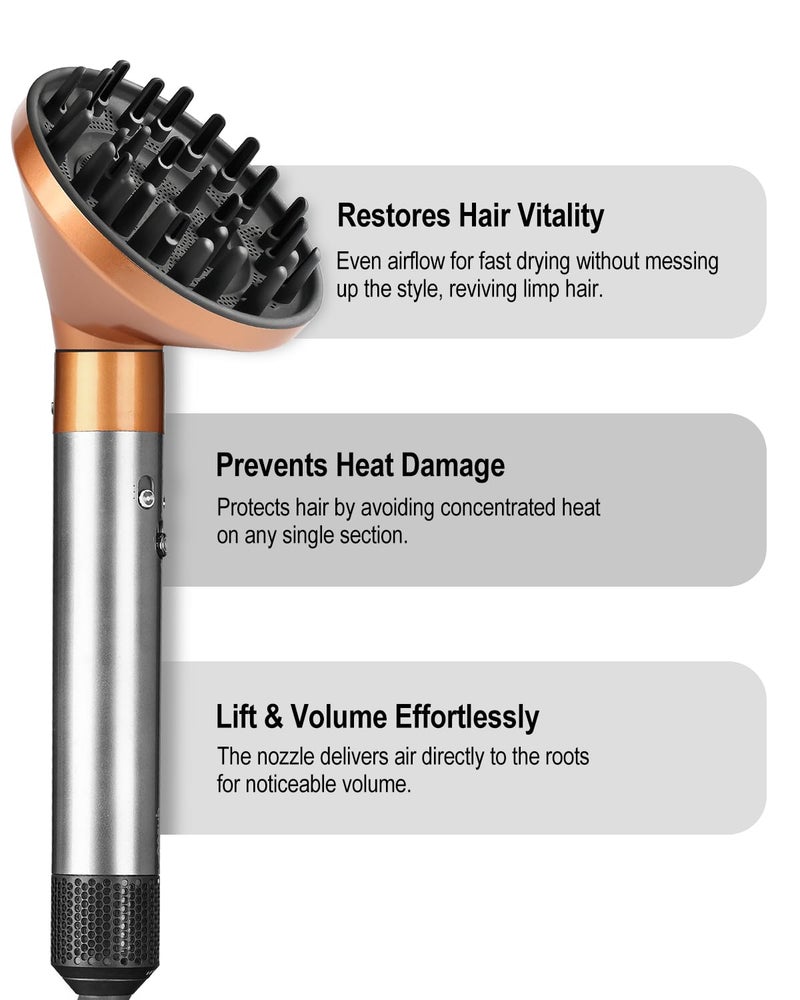TEXOVYRAX Diffuser attachment compatible with Dyson Airwrap Multi-Styler, Fast Drying, Volumizing, match HS01 HS05 i.d. Copper - Image 3